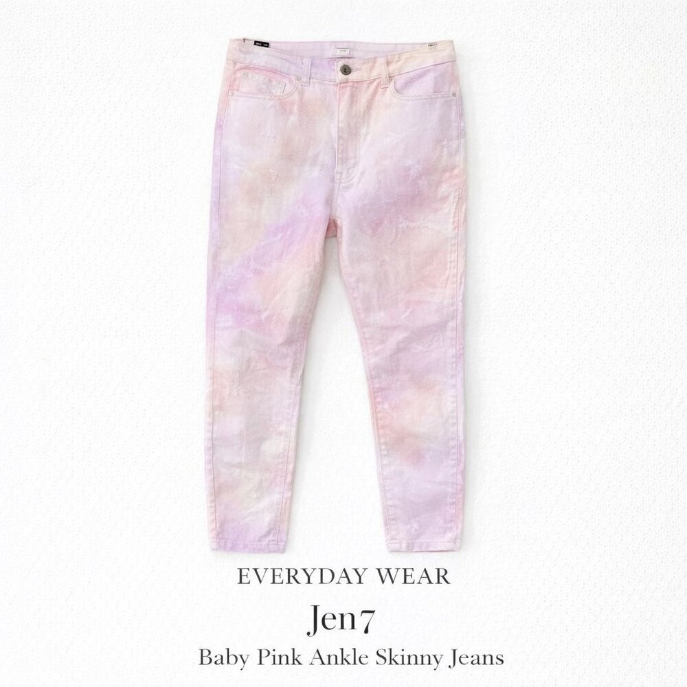 NWT Jen7 Baby Pink Ankle Skinny Jeans Women’s 10 Stretch Denim